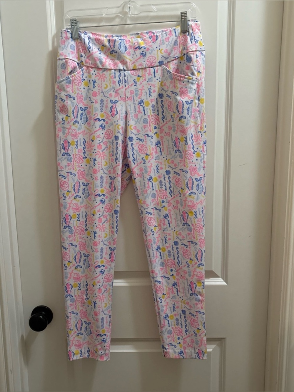 Lilly Pulitzer Luxletic Fairway Performance Pants 8 Summer Serenade Preppy Golf - Picture 2 of 5